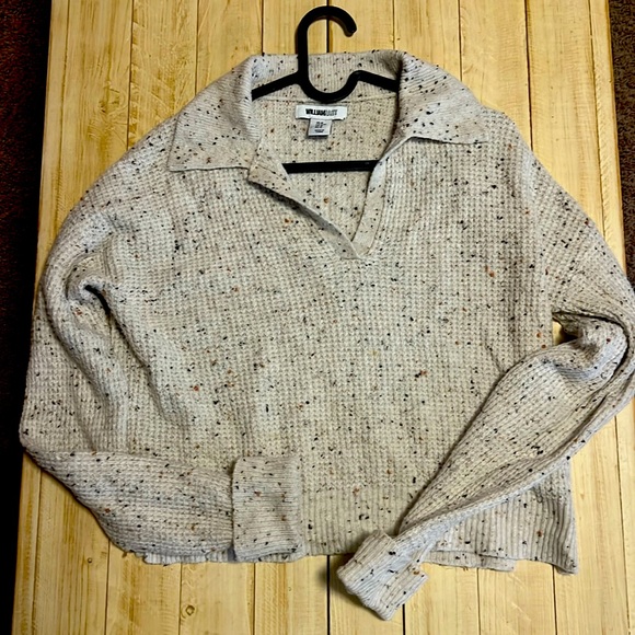 William Rast collared speckled cream sweater size medium. - Picture 1 of 6